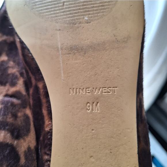 Nine West womens 9 calf hair cheetah print pointed toe ballet flats - Picture 6 of 6